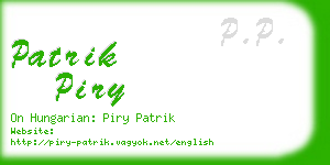 patrik piry business card